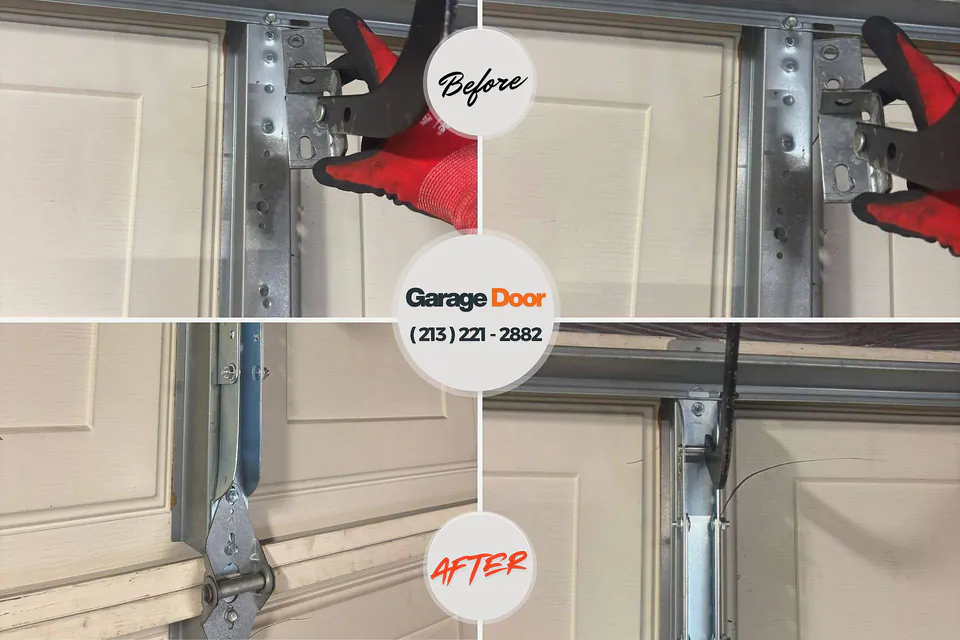 Before and after: garage door repair Winston-Salem, NC
